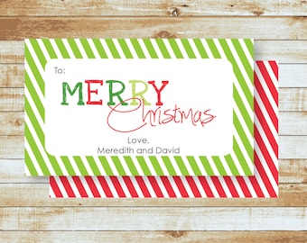 Personalized Holiday Gift Tags | Christmas Stickers | Merry Christmas Gift Tags | Christmas Gift Cards | Family Christmas Tags