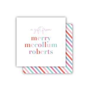 Personalized Gift Tags | Modern Calling Cards | Multi Color Name Gift Stickers | Birthday Gift Tags | Enclosure Card | Girl Gift Tag