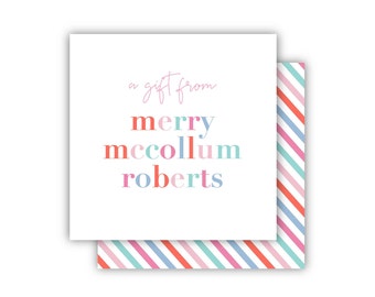 Personalized Gift Tags | Modern Calling Cards | Multi Color Name Gift Stickers | Birthday Gift Tags | Enclosure Card | Girl Gift Tag