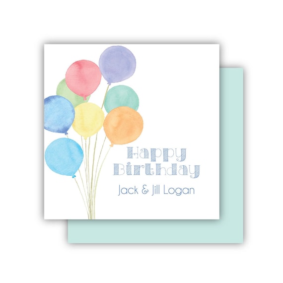 Happy Birthday Gift Cards | Watercolor Balloon Birthday Gift Sticker | Gender Neutral Gift Tag | Sibling Birthday Gift Tags | Gift Enclosure