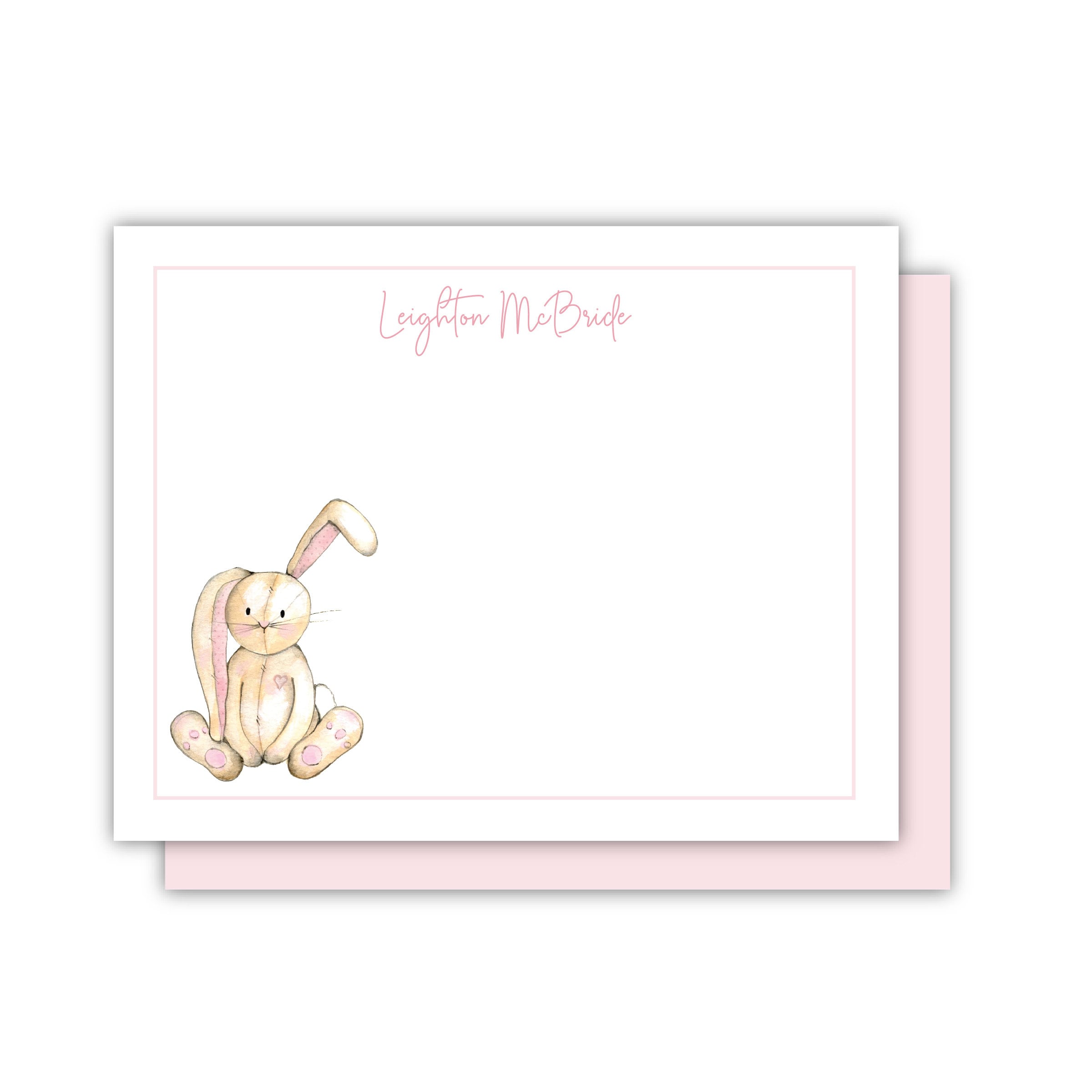 Bunny Stationery Baby Girl Stationery Personalized Etsy