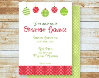 Party Invitation / Holidays / Christmas / Ornament Exchange