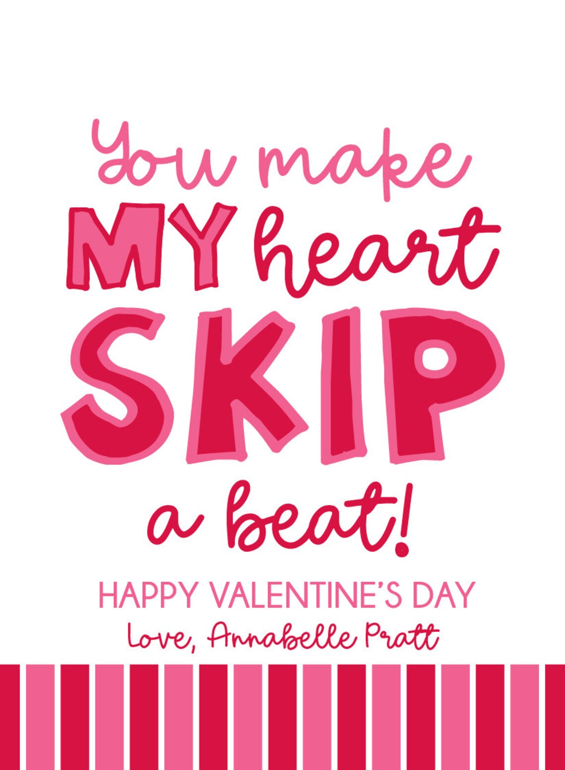 Jump Rope Tag Personalized Jump Rope Valentine Tags | Non-candy Valentine | Class ...
