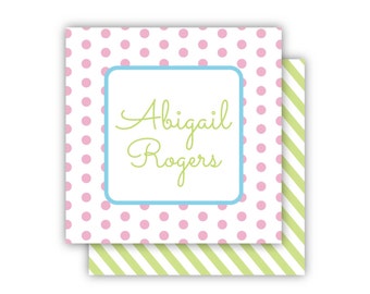 Personalized Gift Tags | Girl Calling Cards | Enclosure Cards | Gift Stickers | Kids Gift Tags | Pink Polka Dot Tags | Birthday Gift Tag