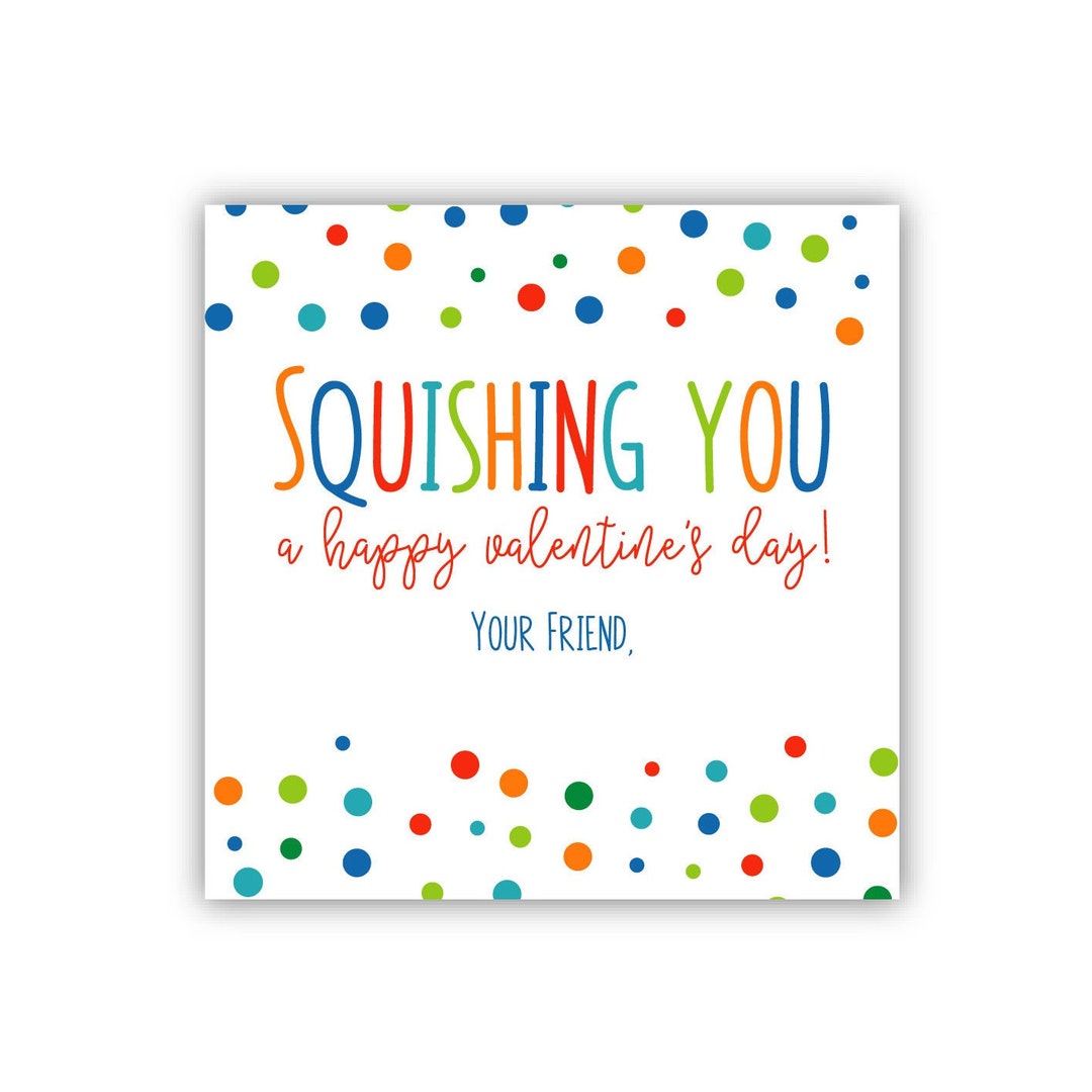 Squishy Valentine Tag Printable Squishy Valentine Favor Tags Squishy Valentine Tag Printable Squishy Valentine Favor Tags