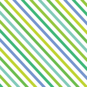 Pode incluir: Padr&atilde;o cont&iacute;nuo de listras diagonais em tons de verde, azul e branco. As listras de larguras variadas criam um design moderno e visualmente atraente. A paleta de cores &eacute; fresca e vibrante, ideal para diversos projetos.