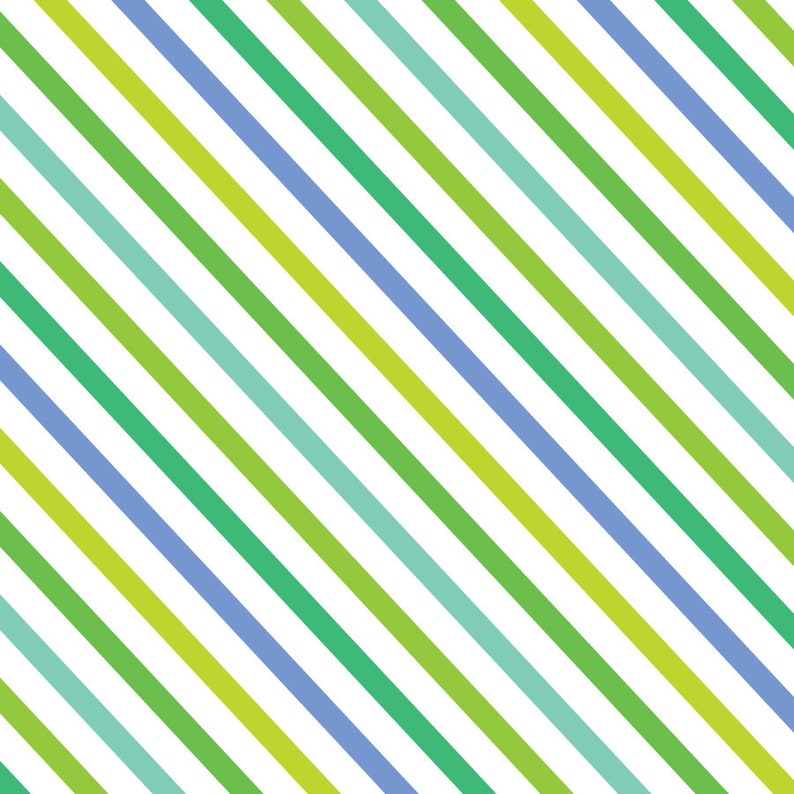 Pode incluir: Padr&atilde;o cont&iacute;nuo de listras diagonais em tons de verde, azul e branco. As listras de larguras variadas criam um design moderno e visualmente atraente. A paleta de cores &eacute; fresca e vibrante, ideal para diversos projetos.