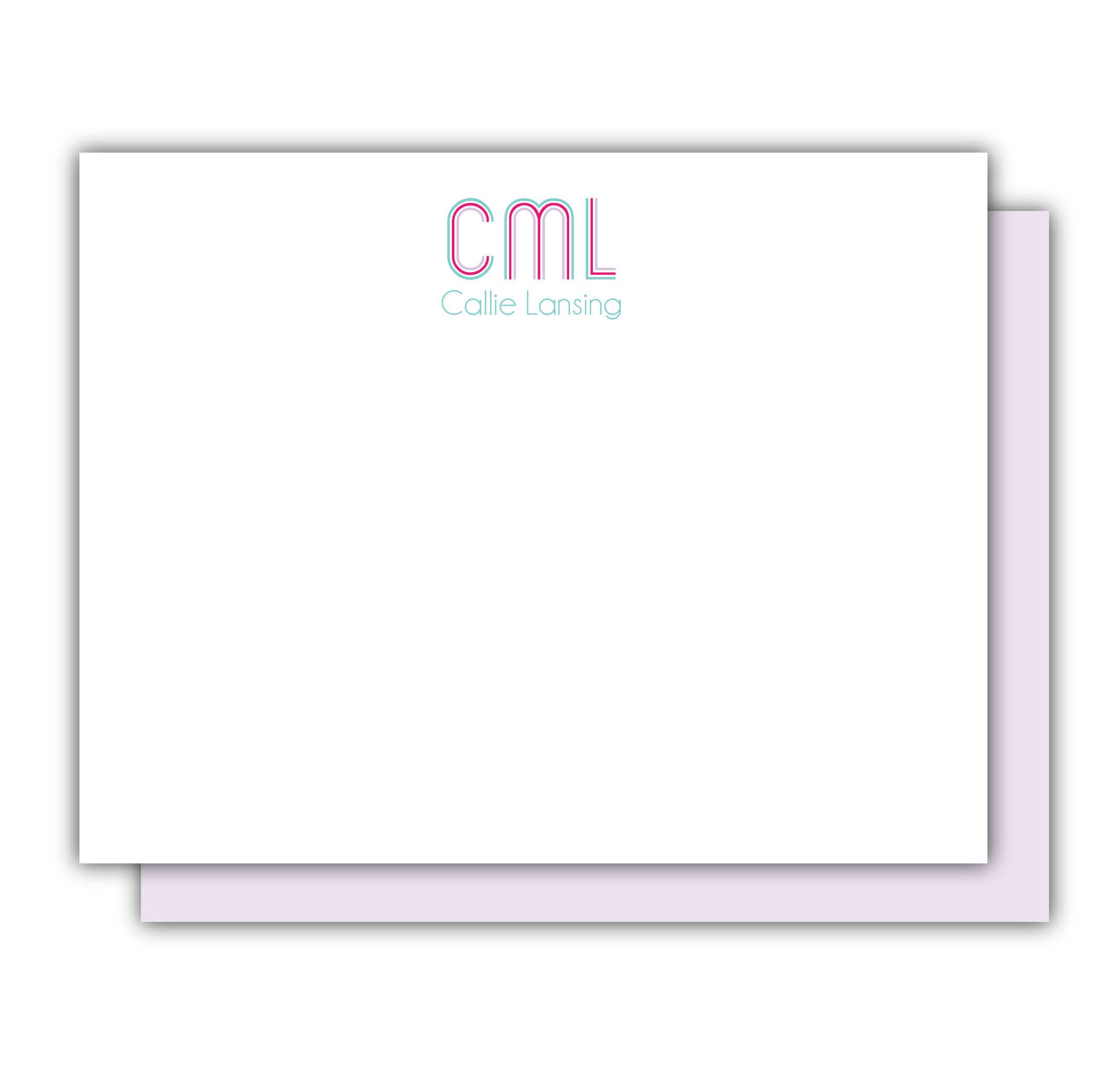 Personalized Stationery | Modern Monogram | Personalized Flat Note ...