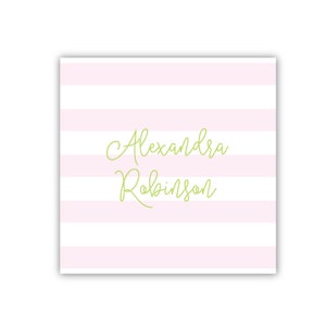 Girl Gift Tags | Pale Pink Striped Personalized Gift Tags | Calling Cards | Birthday Gift Stickers | Gift Enclosures | Birthday Gift Tags