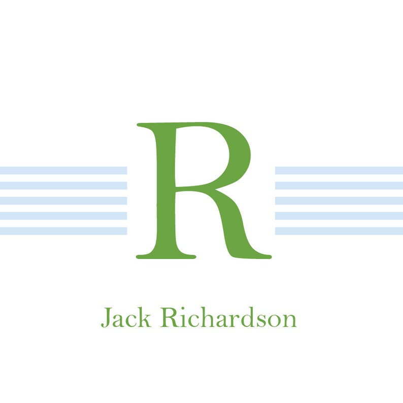 May include: A green letter R with a white background and blue stripes. The text "Jack Richardson" is below the letter.