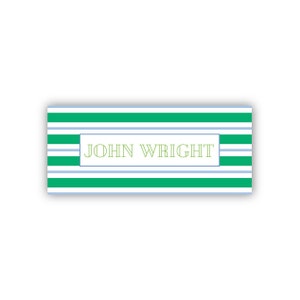 Personalized Waterproof Vinyl Stickers | Kids Stickers | Baby Bottle Labels | School Labels | Daycare Labels | Camp Label |  Green Stripes