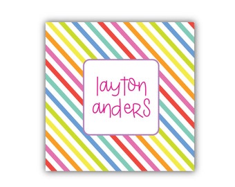 Girl Gift Tags | Rainbow Stripe Tags | Birthday Gift Cards | Birthday Gift Stickers | Enclosure Cards | Girl Gift Tags | Kids Calling Cards