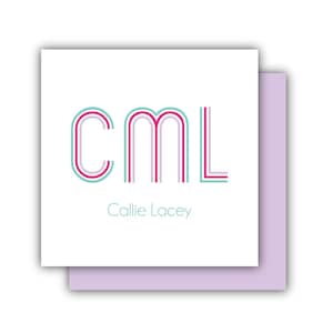 Personalized Modern Monogram Gift Tags | Calling Cards | Birthday Gift Stickers | Gift Enclosures | Birthday Gift Tag | Multi Color Monogram