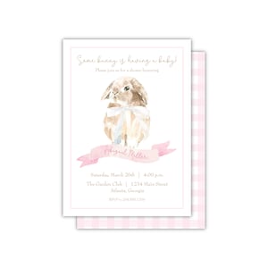 Bunny Baby Shower Invitation | Girl Baby Shower Invitation | Watercolor Bunny Baby Shower Invitation | Rabbit Baby Shower | Easter Shower