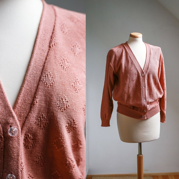 Dusty Pink Cardigan, Blushing Pink Delicate Jumper