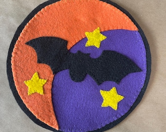 Felt Halloween Bat Mug Rug