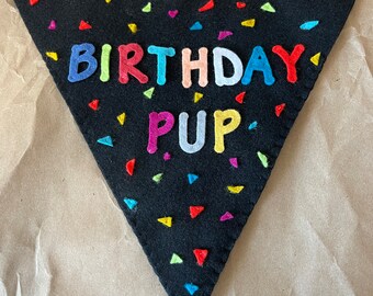 Felt Birthday Pup Dog Bandana