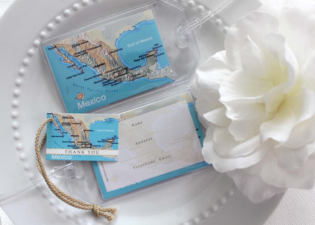 Puerto Vallarta Mexico Map Luggage Tags 40 at 1.50 Ea. Vinyl Etsy