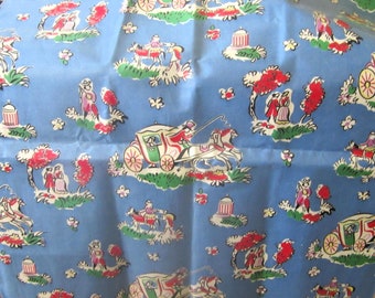 VINTAGE GLAZED CHINTZ 1 Yard Novelty Print