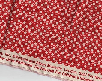 1 Yard VICTORIA & ALBERT FABRIC David Textiles Cherry Red with Dots and Waves