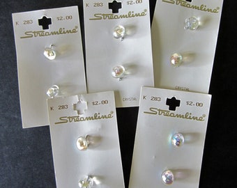 BUTTONS 5 Cards "Crystal" 3/8" Made in Italy for Streamline