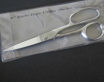 8" GINGHER UTILITY SHEARS Knife Edge G-8U New Old Stock