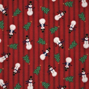 SCHNEEMÄNNER URLAUB STOFF Quilter&#39;s Cotton 1-3/4 Yard