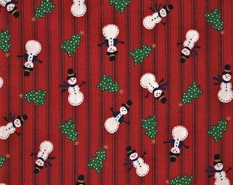 SNOWMEN HOLIDAY FABRIC Quilter's Cotton 1 Yard, 29" Piece