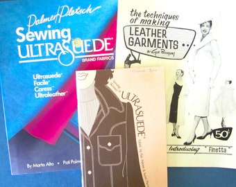 3 Instruction Books for Sewing LEATHER and ULTRASUEDE Palmer, Pletsch, Tandy
