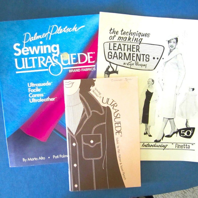 3 Instruction Books for Sewing LEATHER and ULTRASUEDE Palmer, Pletsch, Tandy image 1