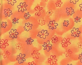 2 Yards Orange & Yellow Cotton Print TEA TIME by Marie Rose