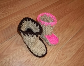 Crochet  Pattern  youth  slipper  pattern , Mukaluks  ,slipper boots, pre school slippers, size2 to 4 years old,  pattern only