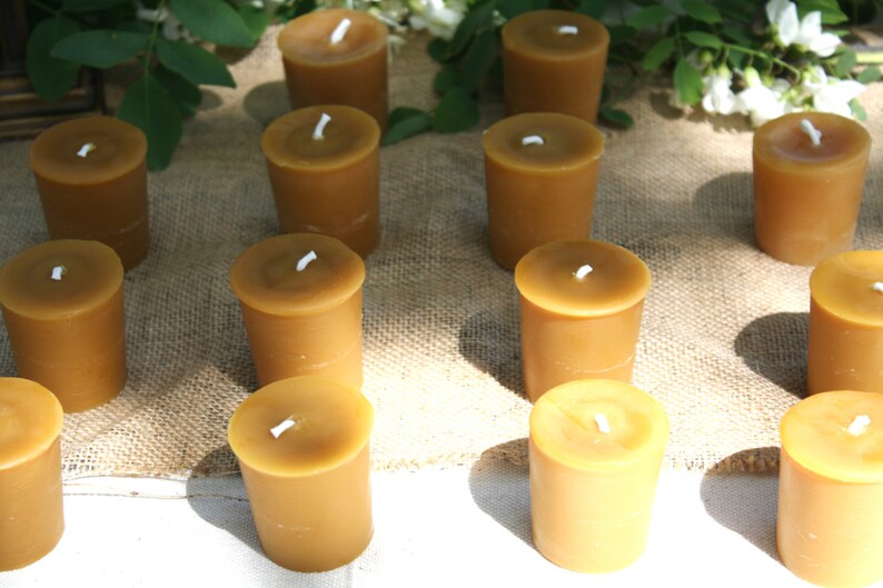 BULK Beeswax Votives 25 Pure Beeswax Votive Candles perfect Etsy