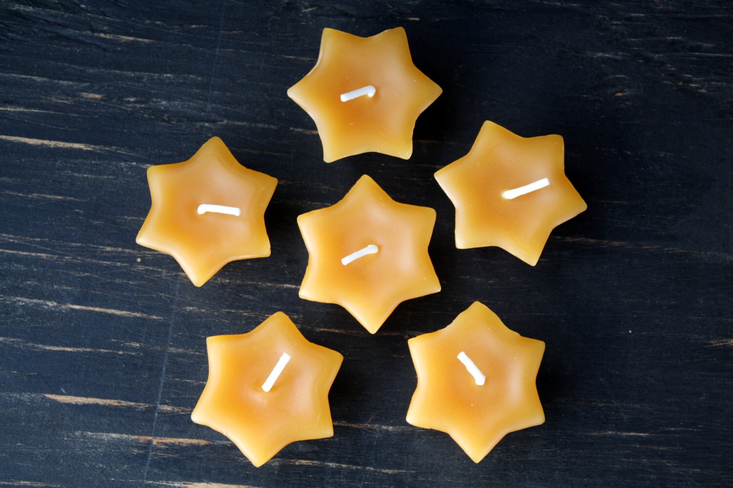 Pure Beeswax STAR FLOATING CANDLES set of 6 Farmer's Etsy