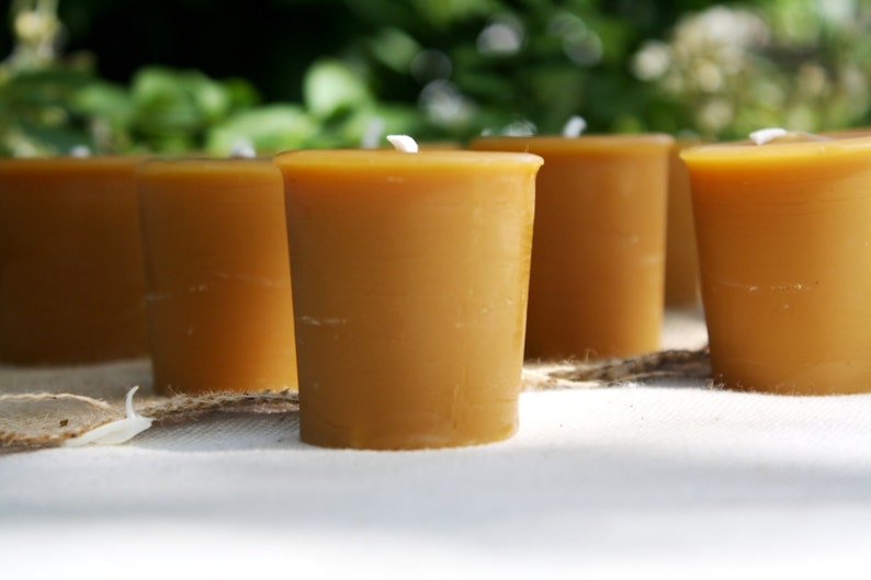 BULK Beeswax Votives 25 Pure Beeswax Votive Candles perfect Etsy
