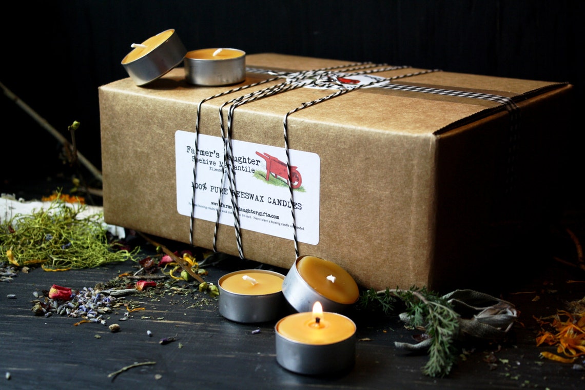 100 BEESWAX TEALIGHTS bulk organic beeswax tea lights pure Etsy