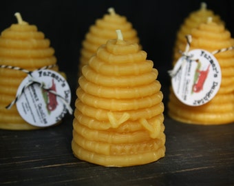 Conjunto de 2 velas de cera de abelha em formato de colmeia, conjunto de velas de cera de abelha para presente, velas de cera de abelha pura da Farmer's Daughter