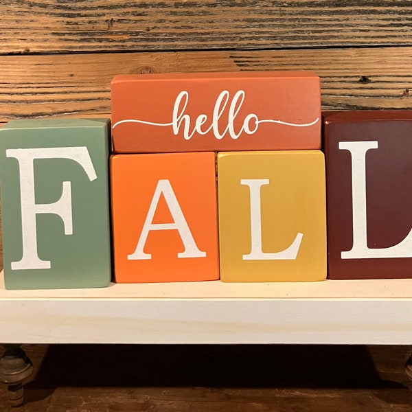 Wood Fall Blocks, wood fall decor, halloween decor, halloween blocks, fall block sign, autumn decor,  fall decoration