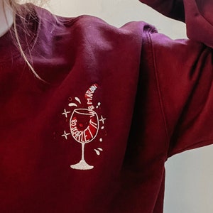 Maroon Embroidered Unisex Sweatshirt