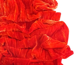 Velvet scarf, orange velvet scarf, orange winter scarf, trending now, orange boho scarf, wife scarf, girlfriend scarf, trendy boho scarf