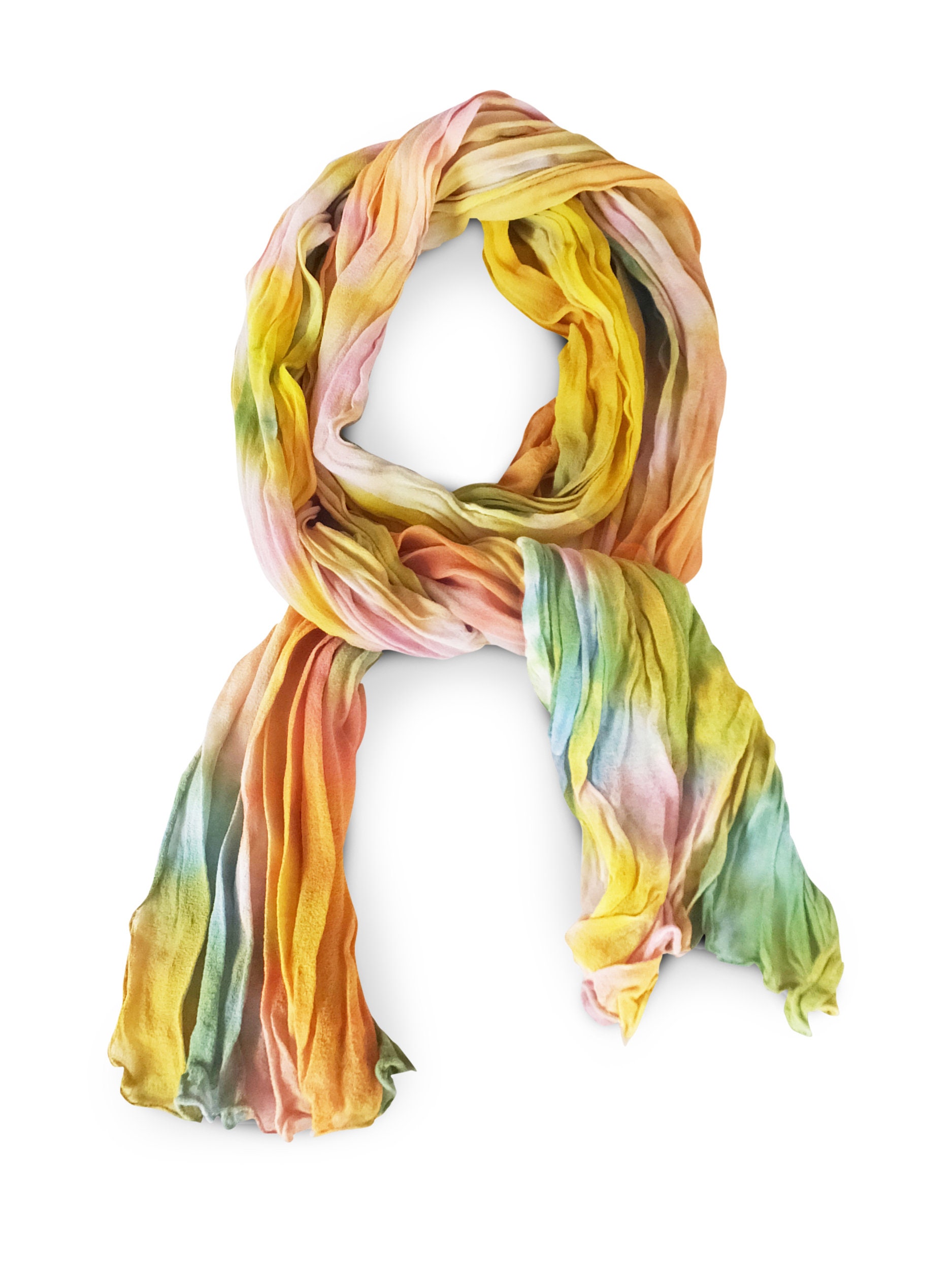 Womens Scarves, Pastel Scarf, Silk Scarf Pastels, Rainbow Pastel Scarf