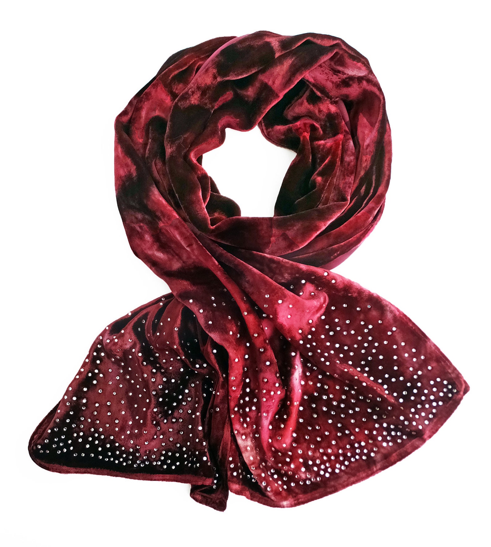 Womens scarves burgundy velvet scarf jeweled scarf sparkly Etsy