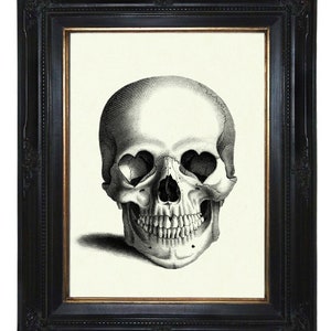 Halloween Skull Gothic Dark Academia Valentine&#39;s Day heart-shaped Sockets - Victorian Steampunk Art Print Poster Decoration