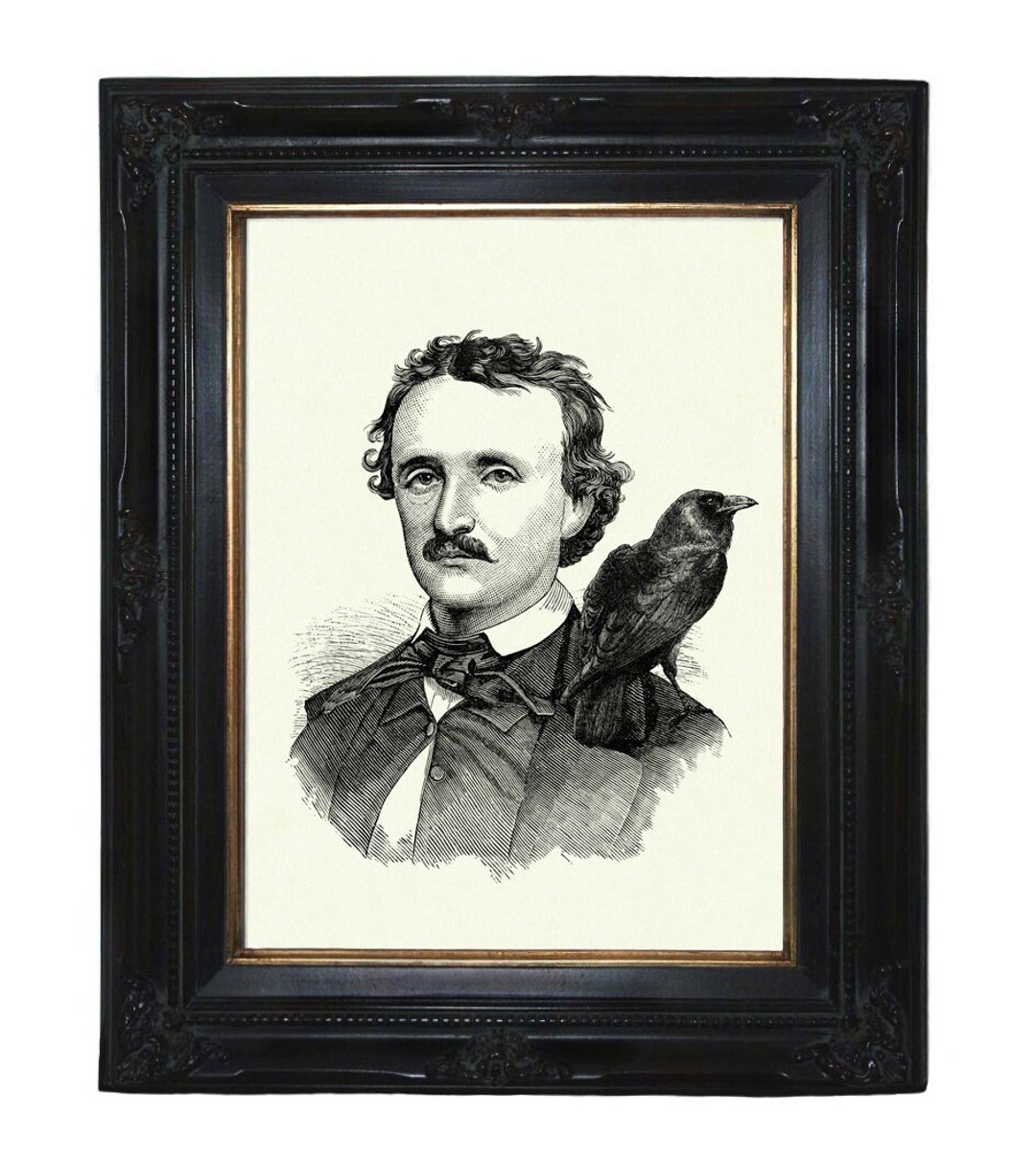 Dark Academia Halloween Edgar Allan Poe Raven Crow - Gothic Victorian ...