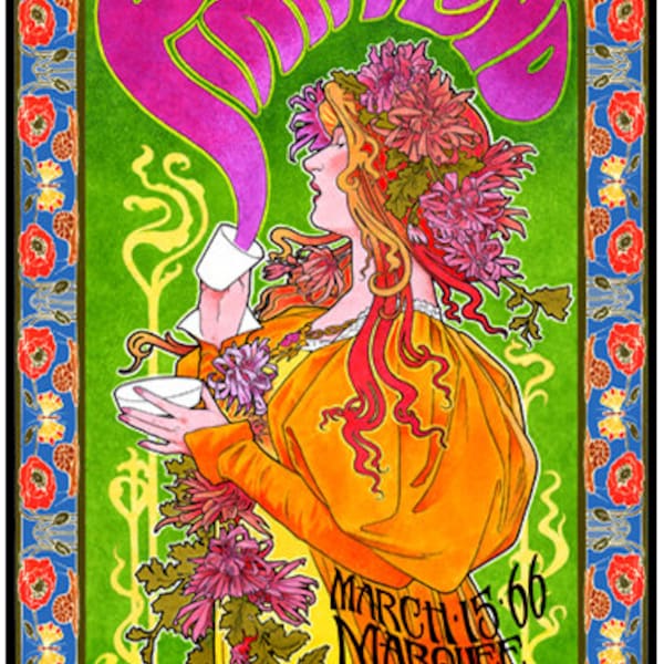 Pink Floyd 1960s art nouveau concert poster