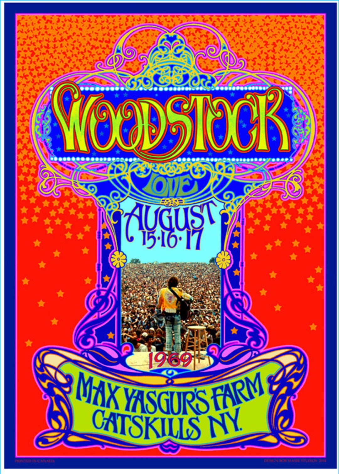 Psychedelic Woodstock 45th Anniversary Poster - Etsy