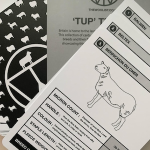 Jeu de 72 cartes de race de moutons britanniques Tup Trumps