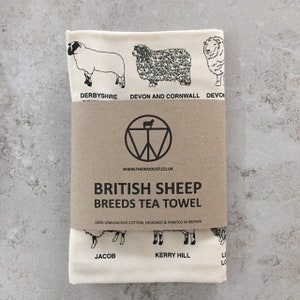 British sheep breed tea towel