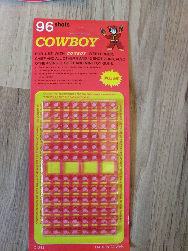 4 Packages Cowboy Westerner Chief 96 Shots Cap Gun Ammunition Etsy