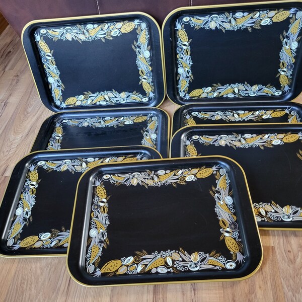Vintage Metal Tv Trays Etsy